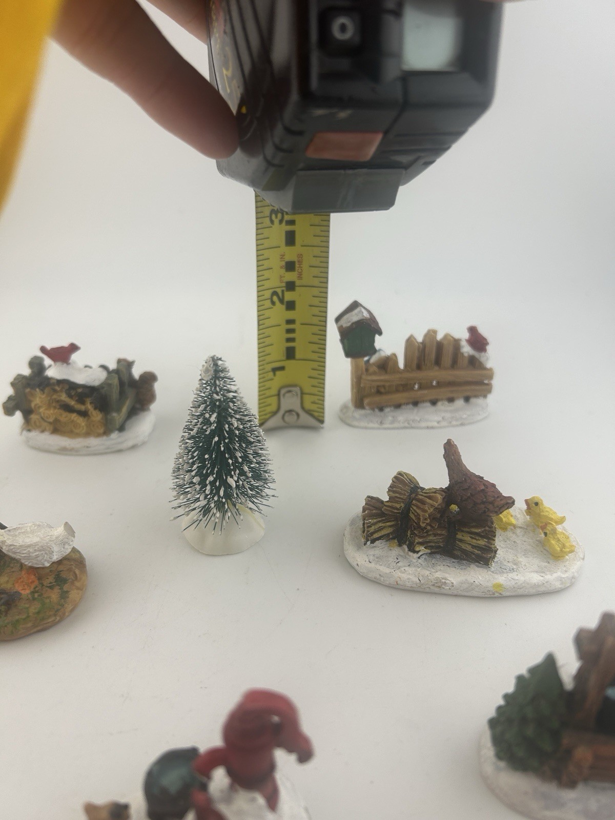 Holiday Time Christmas Snow Village-Farm Animal Scenes Lot of 7 + 2 Trees – NOTE