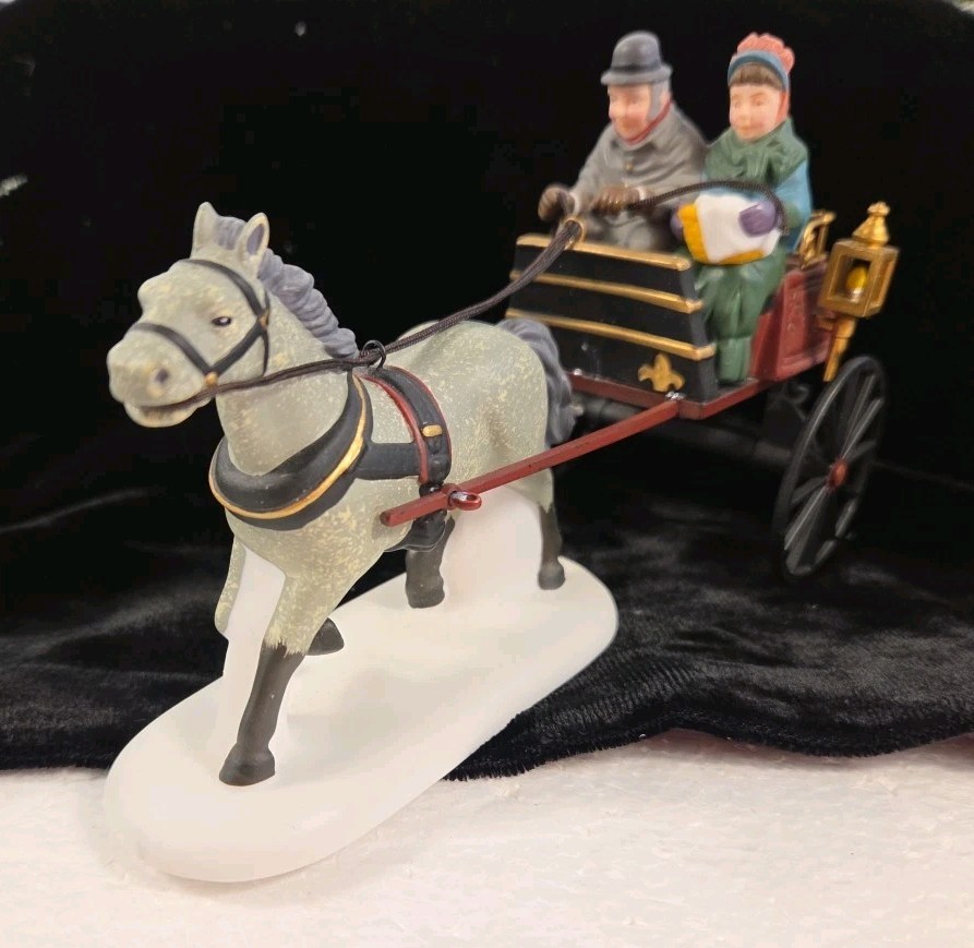 Dept 56 Heritage Village “RED CHRISTMAS SULKY” Porcelain Retired # 58401
