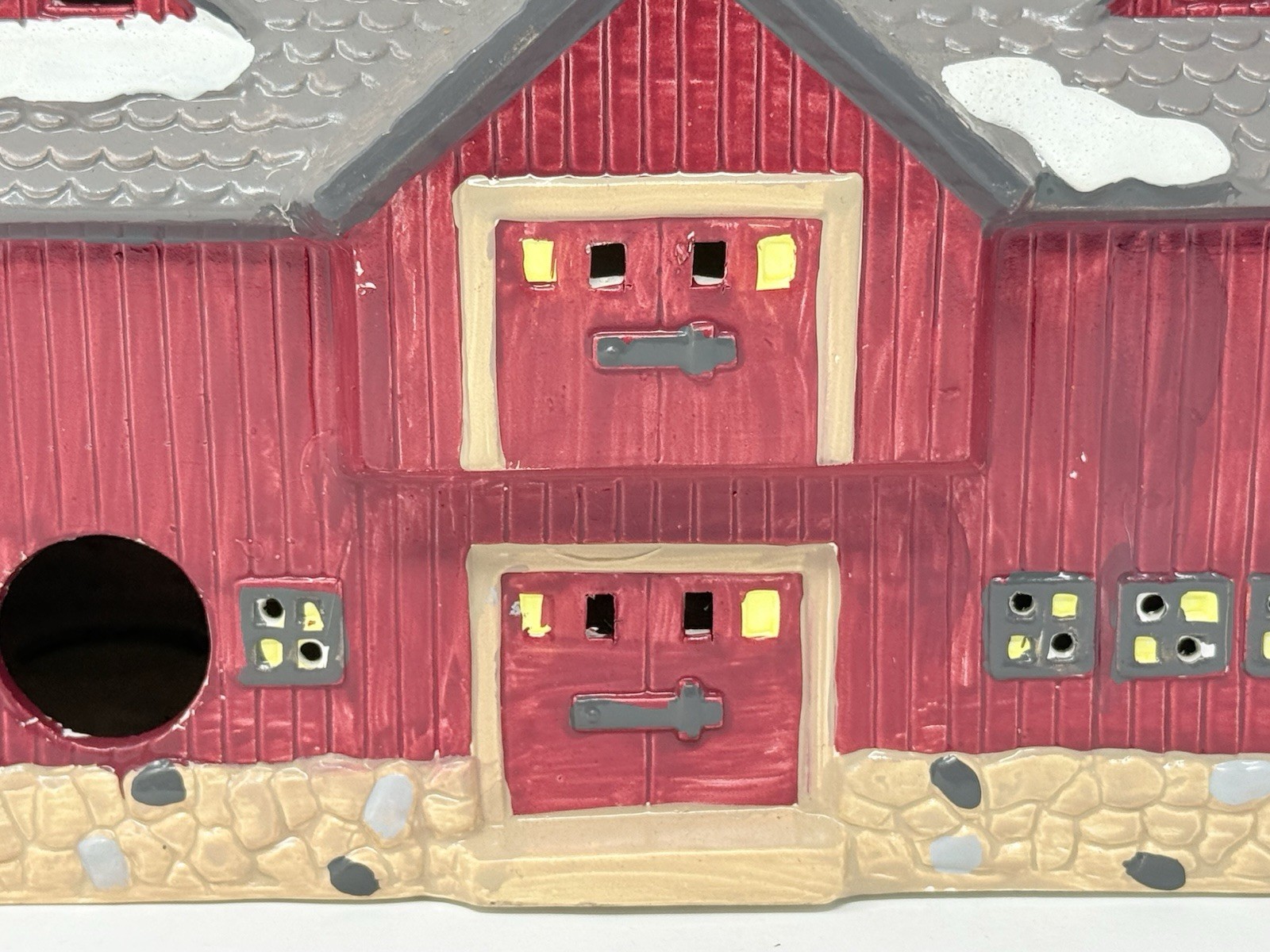 Dept 56 Snow Village 1987 RED BARN #50814 Retired 1988 With Light No Box Read