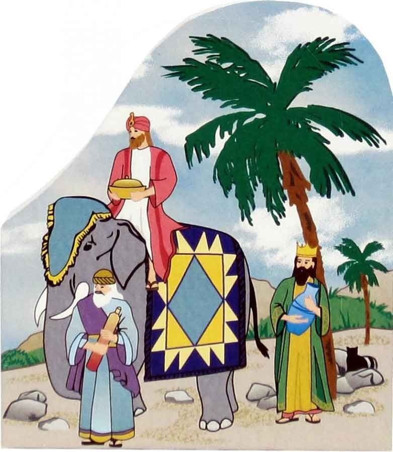 Cat’s Meow Village Christmas Quilted Nativity Wise Men #13-733 NEW SHIPPING DISC
