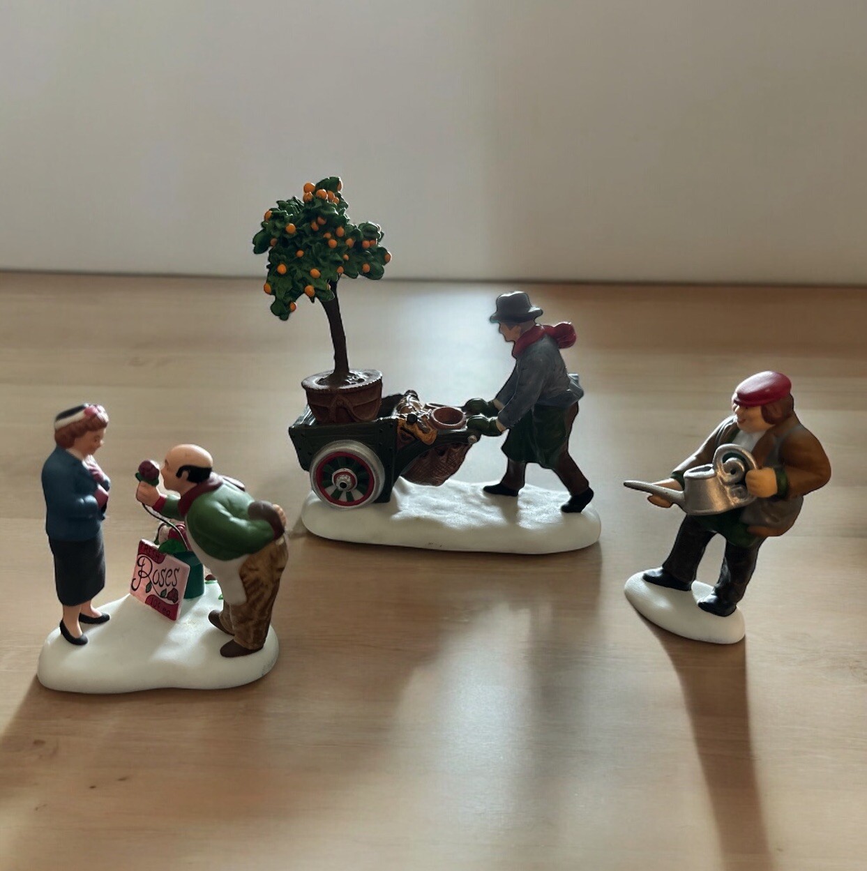 DEPT 56 Lot Of 3 Pcs “Fresh Flowers For Sale” & “Master Gardeners” EUC