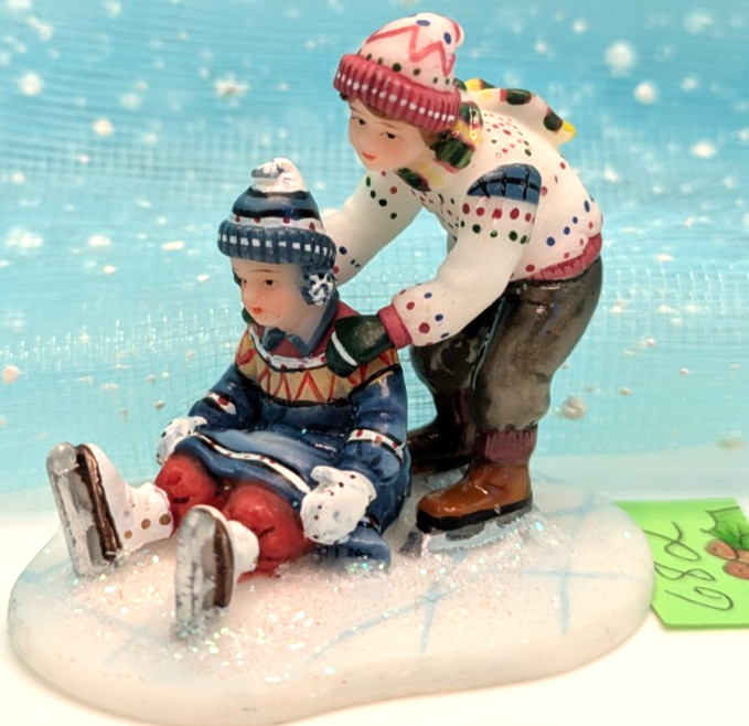 O’Well fallen skater children Christmas Village Figurine NO BOX INV682