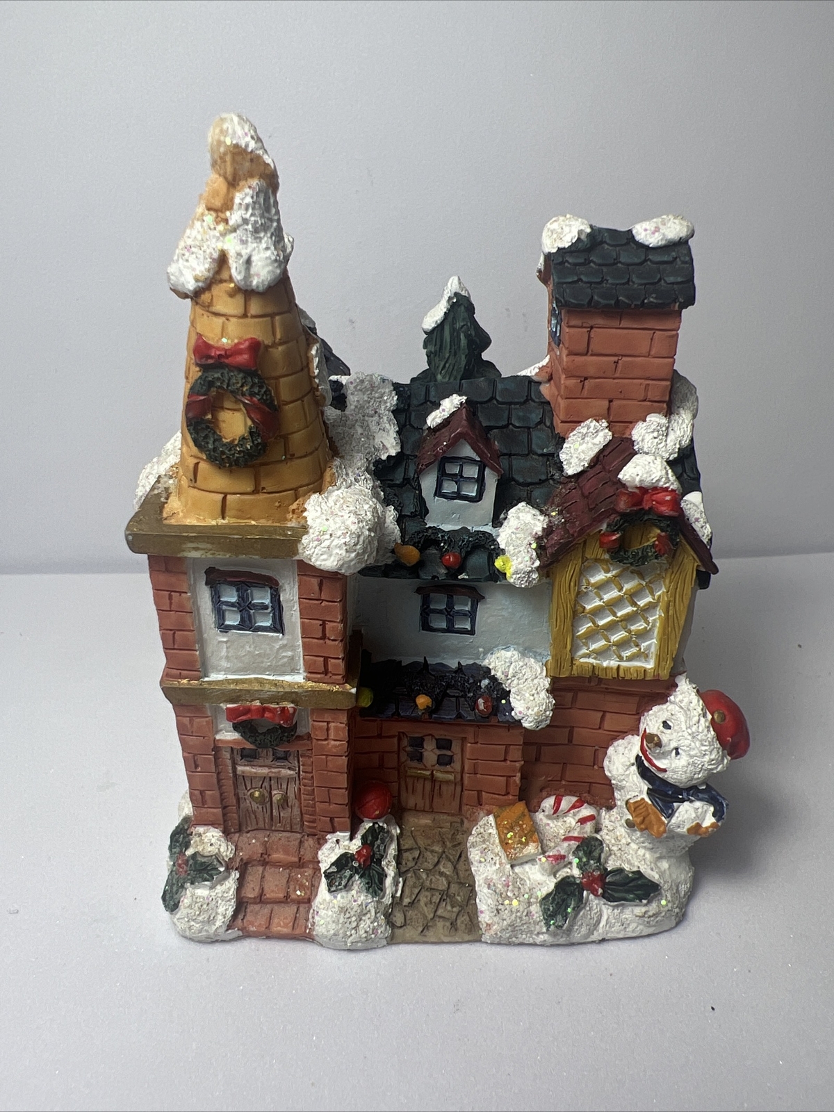 Vintage K’s Collection Christmas House 3.5″ T X 3″ W Glitter All Over