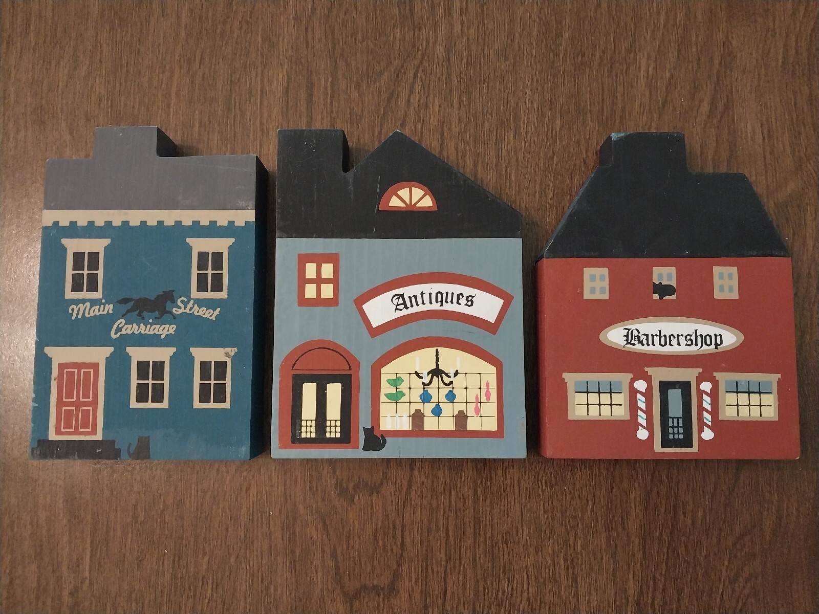 Cats Meow Village Original 1983 Series 1 Antique Barbershop Main Street Carriage