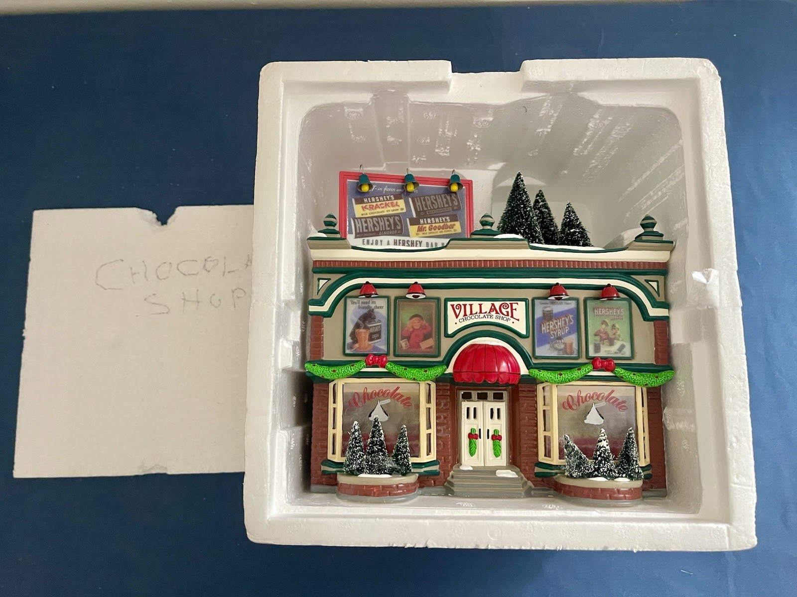 RETIRED! Dept 56 54913 Hershey Chocolate Shop Candy Store Christmas Snow Read