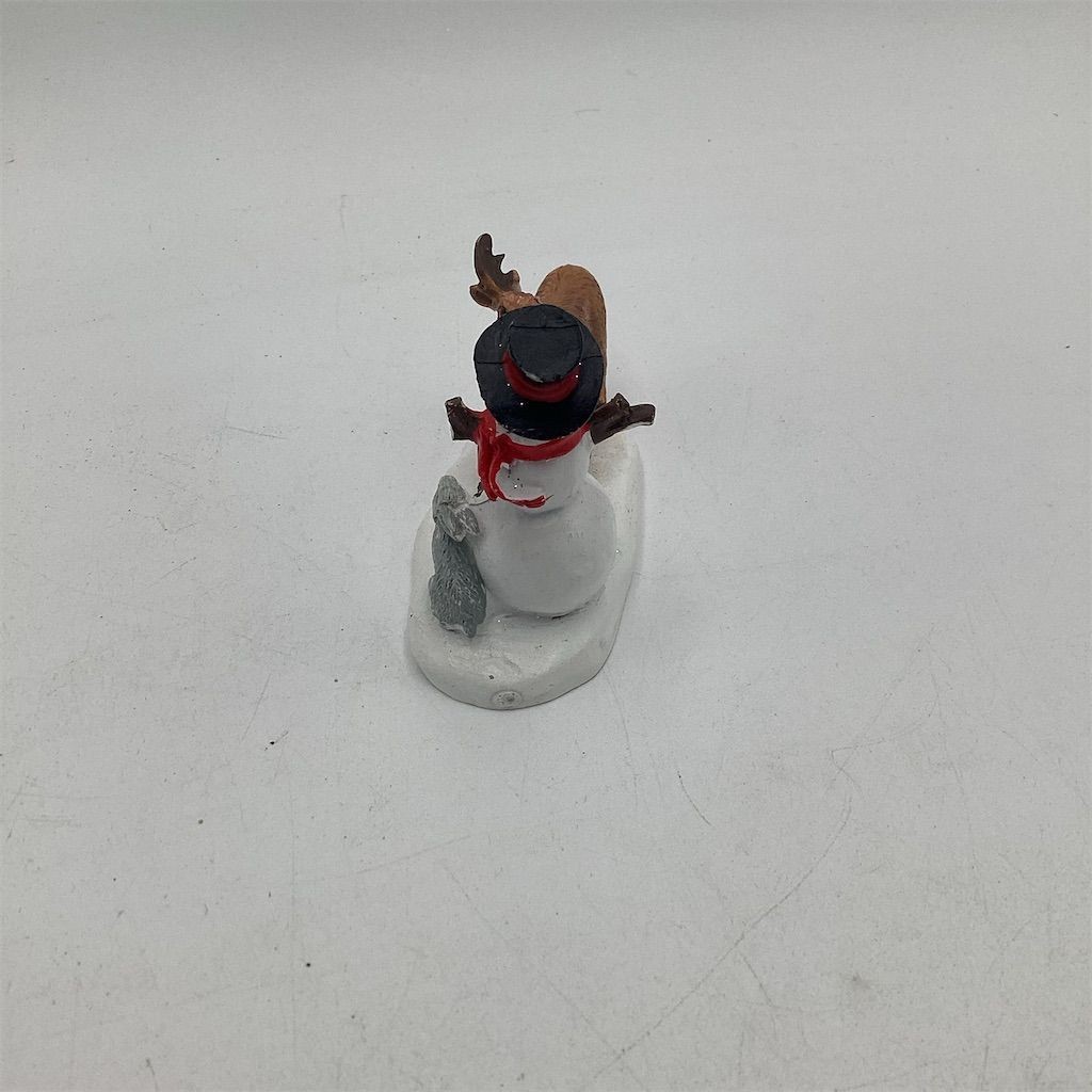 Christmas Village Figurine “Snack Time” Snowman & Reindeer Scene