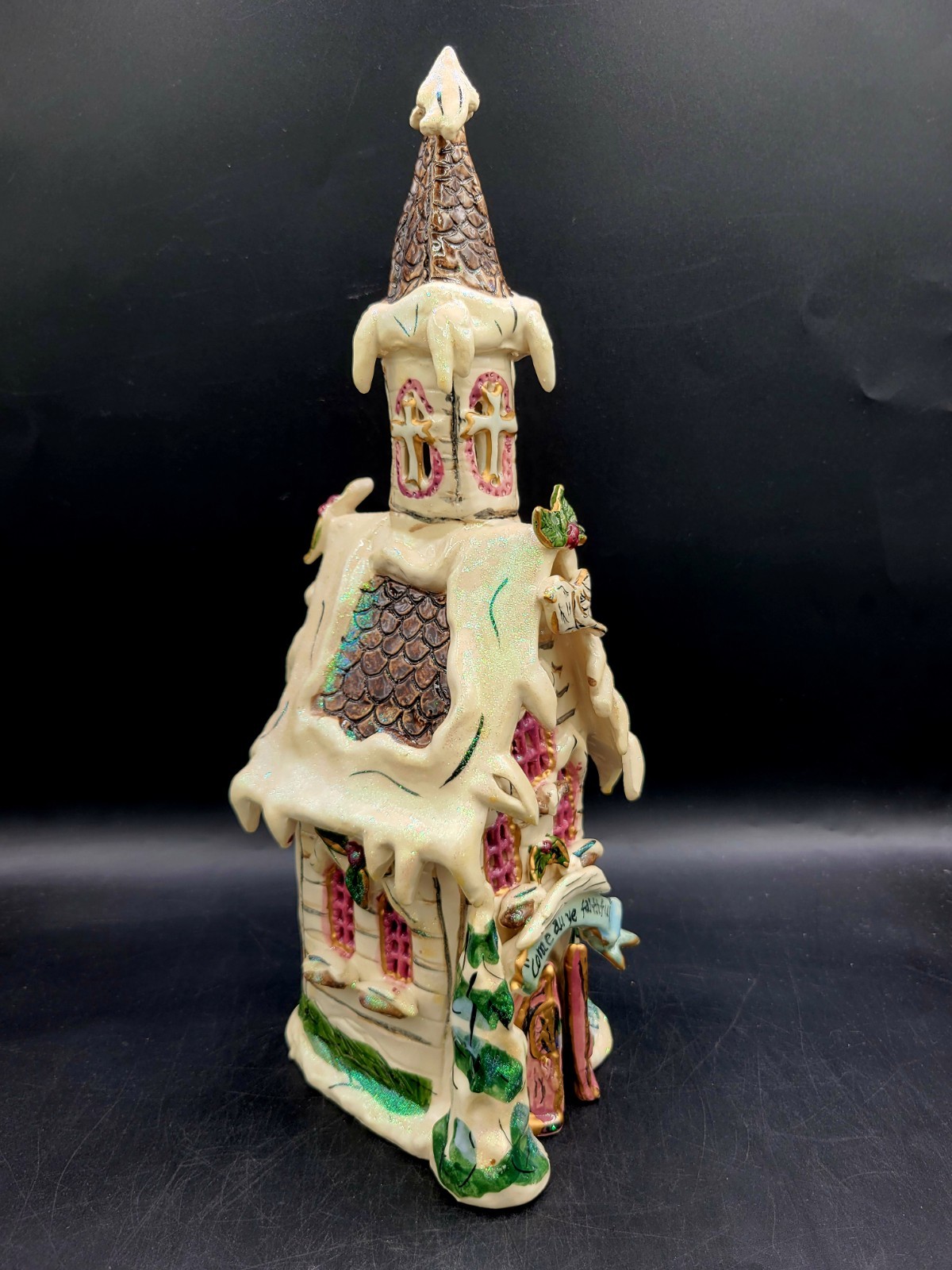 Blue Sky Clayworks Heather Goldminc Christmas Nativity Village Church VTG 2000