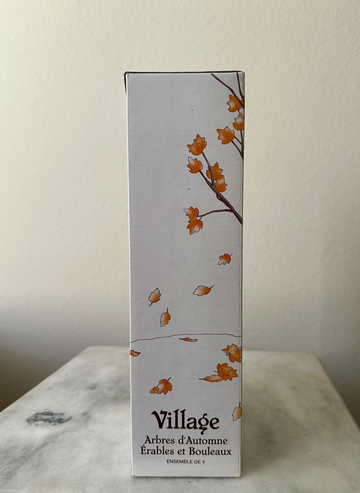 Department 56 Village Accessory Set 4 Autumn Maple & Birch Trees Fall Halloween