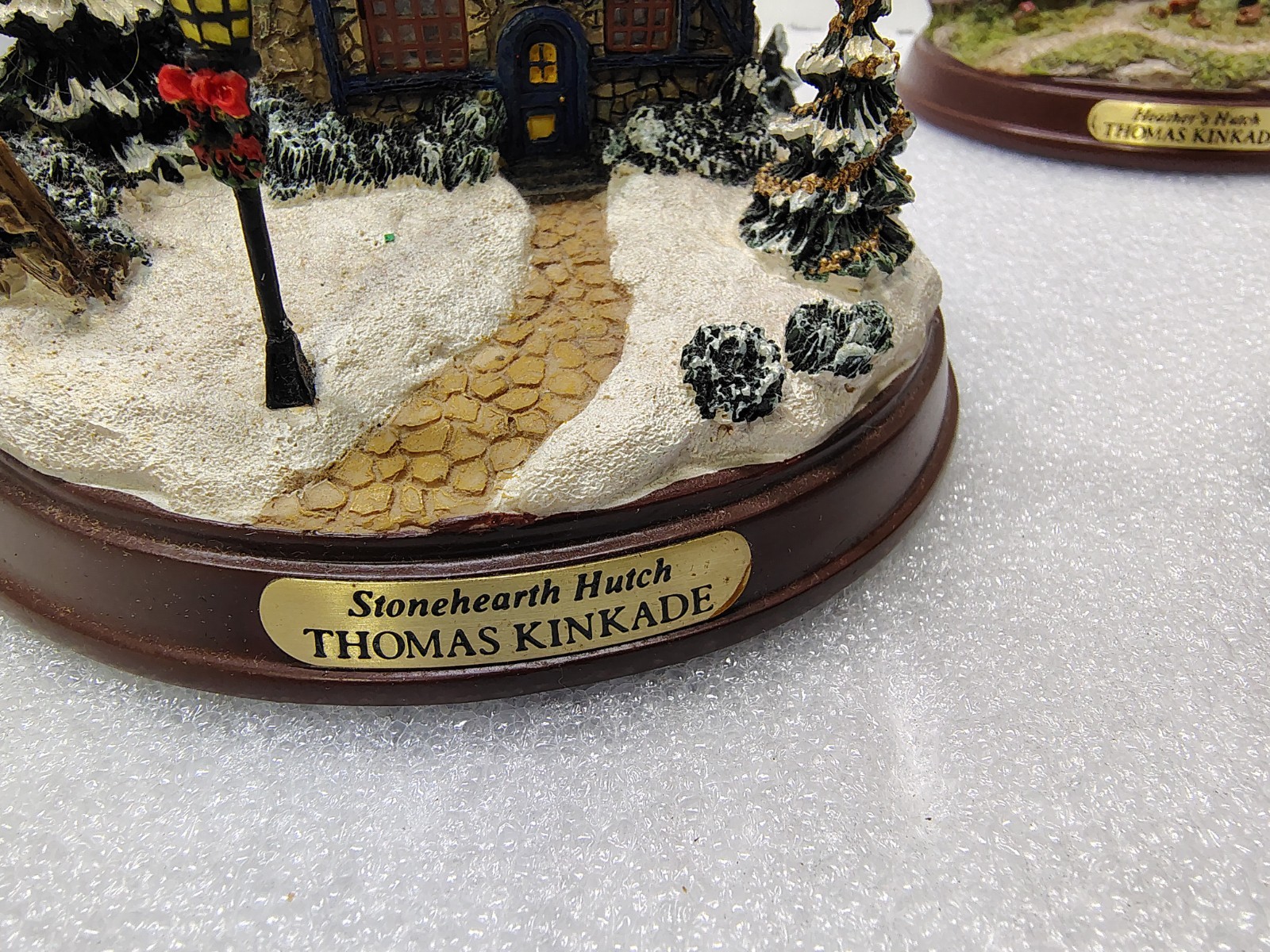 Lot 3 Thomas Kinkade Lighted Heathers Hutch Quiet Evening Stonehearth Christmas