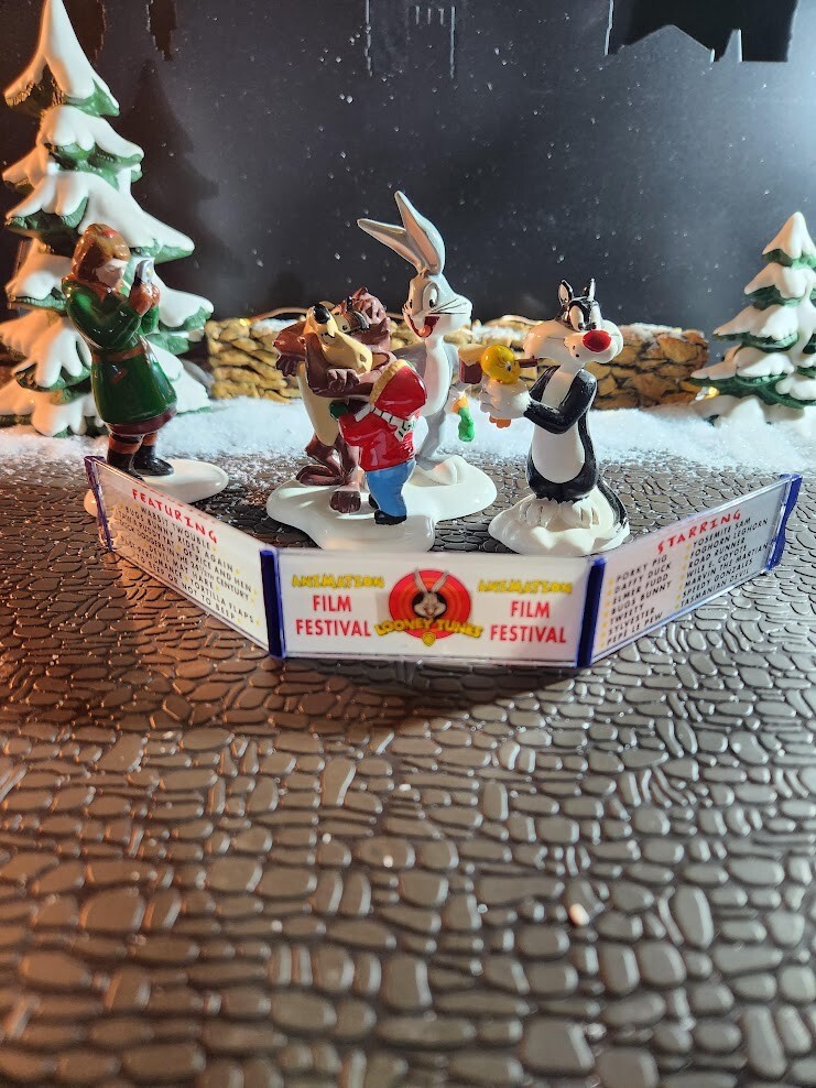 Dept 56 Snow Village-The looney tunes animation film festival