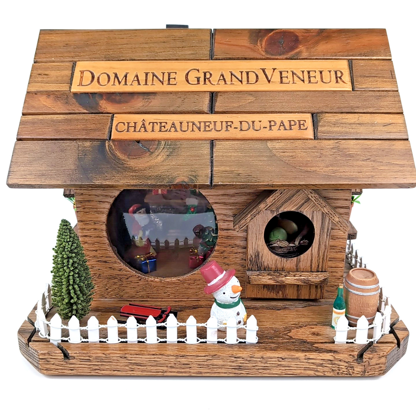 Handmade Old World European Christmas French Wine Crate 12″ Cottage Cabin LIGHTS