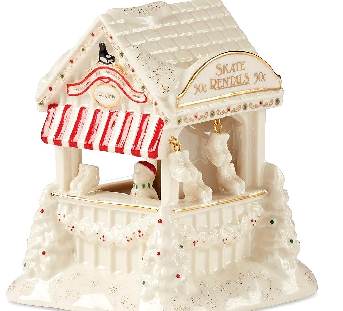 Lenox Mistletoe Park Village Series SKATE RENTAL Booth NEW IN BOX