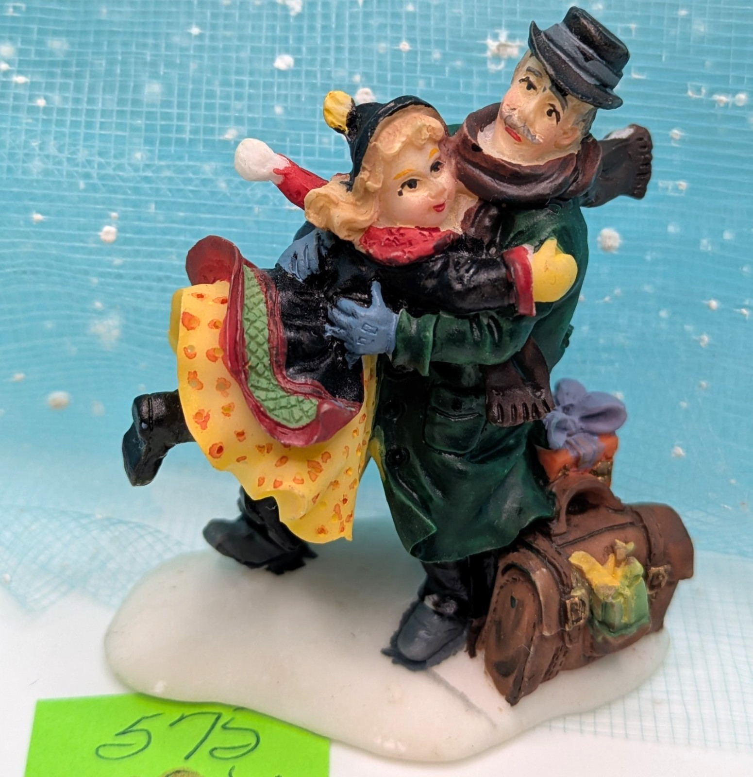 *POOR PAINT JOB Santa’s Workbench Father Daughter Christmas Village LOOSE INV574