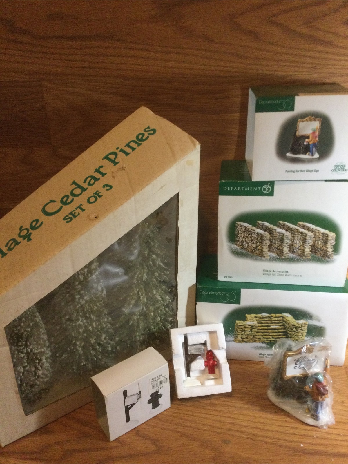 Dept 56 #56.52825/#52725 Set Of 3 Village Cedar Pines W/Boxes