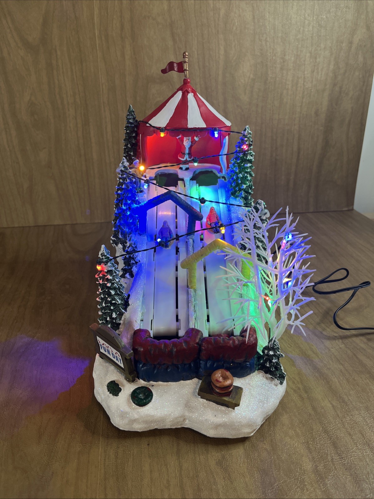Crosslight Animated Snow Tubing Hill Holiday Christmas Village Lights And Music