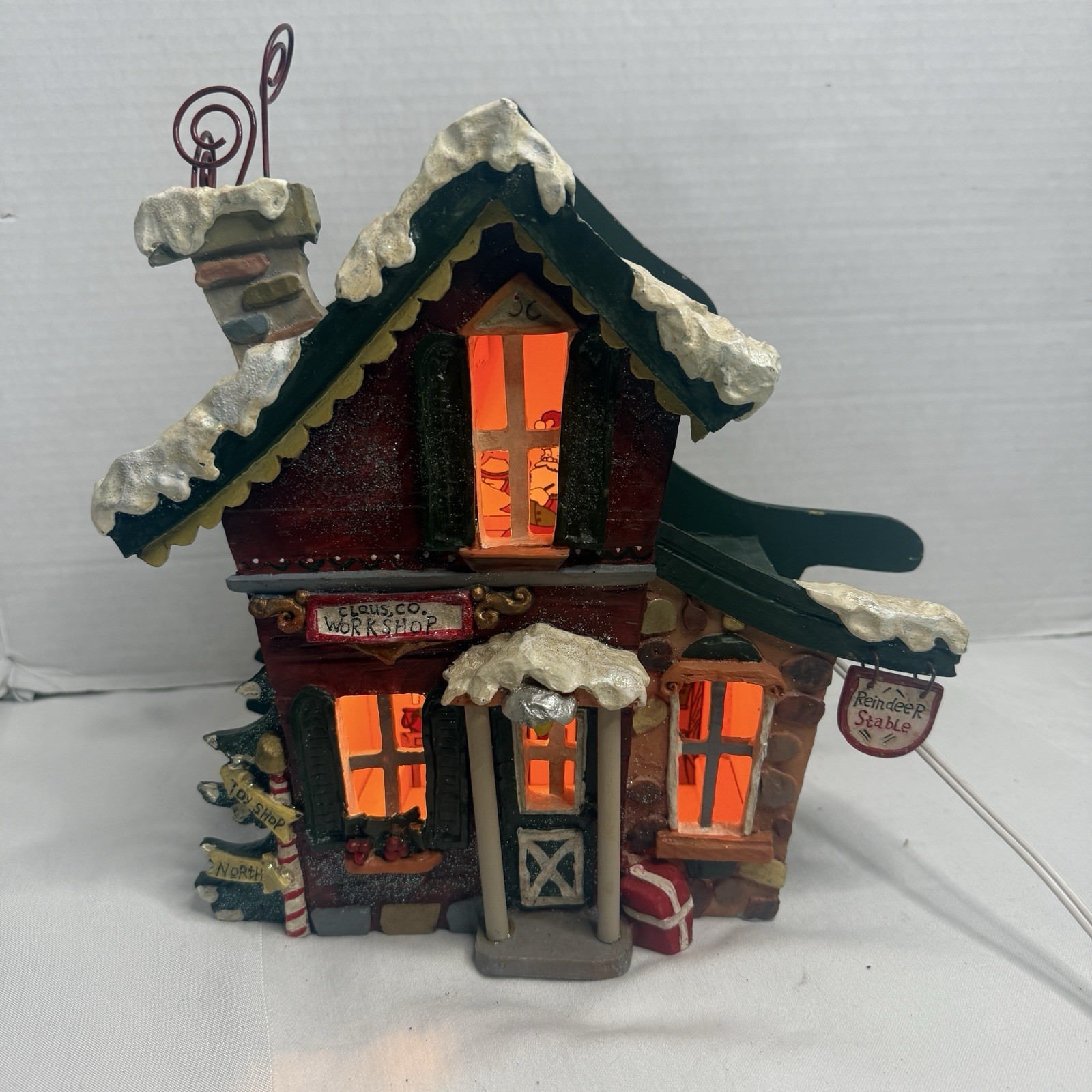 Vintage Kurt S. Adler Snowtown Village Claus & Co. Workshop Lit House Christmas