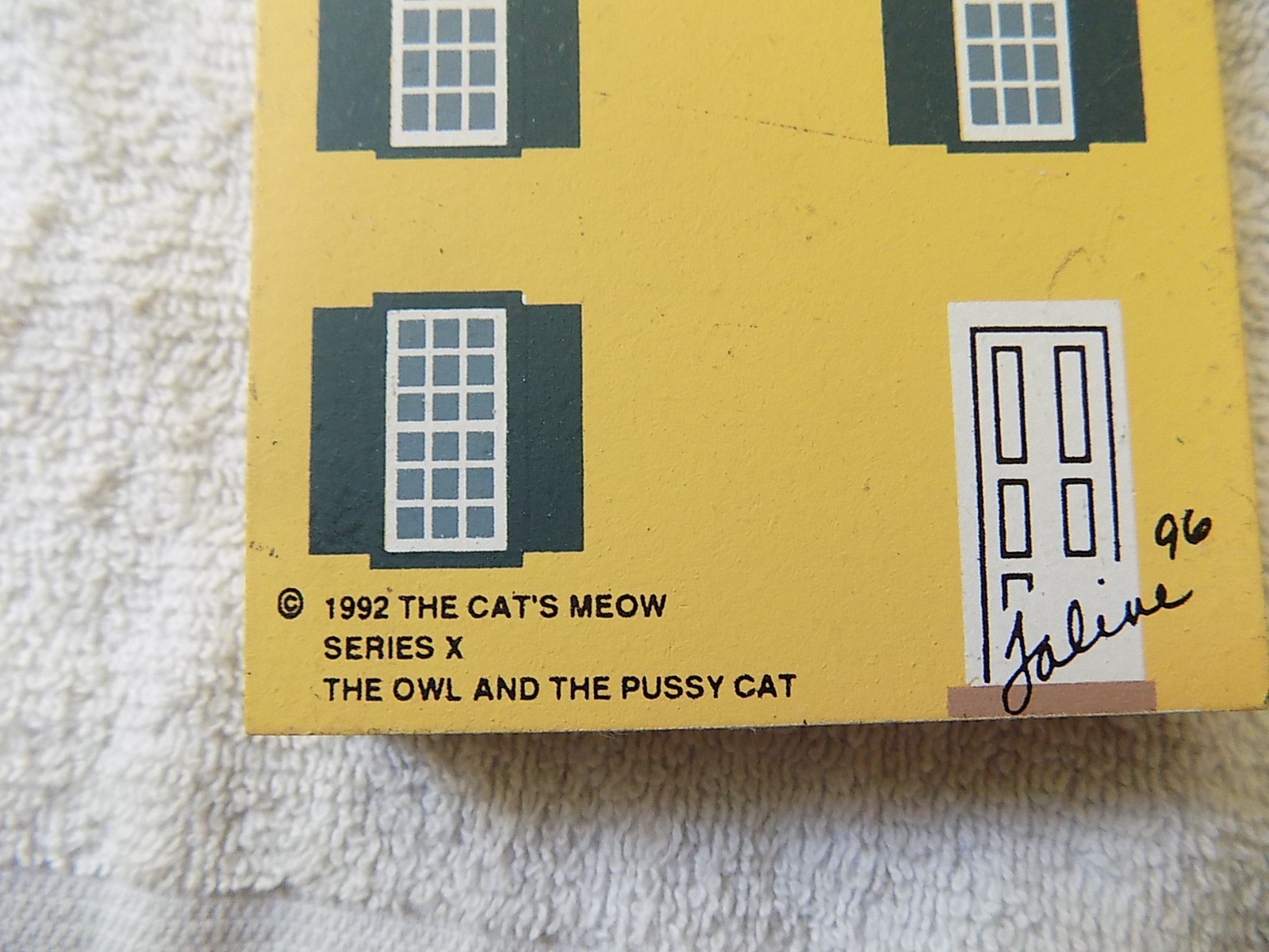 Cats Meow Village The Owl And The Pussy Cat Series X Shelf Sitter 1992