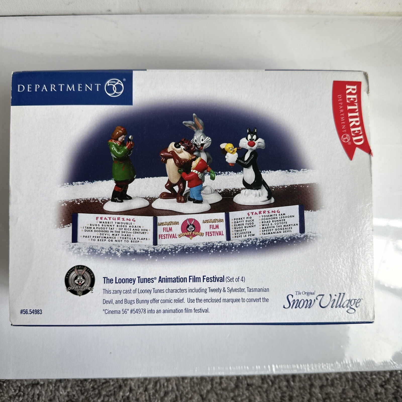 Dept 56 Looney Tunes Film Festival 54983 Snow Village Christmas Bugs Bunny Toy