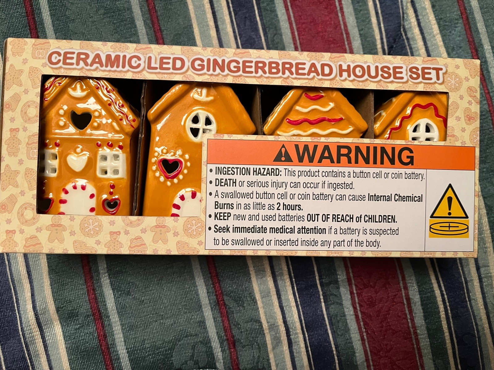 Mark Feldstein & Associates Ceramic Holiday LED Lit Gingerbread Festive Village