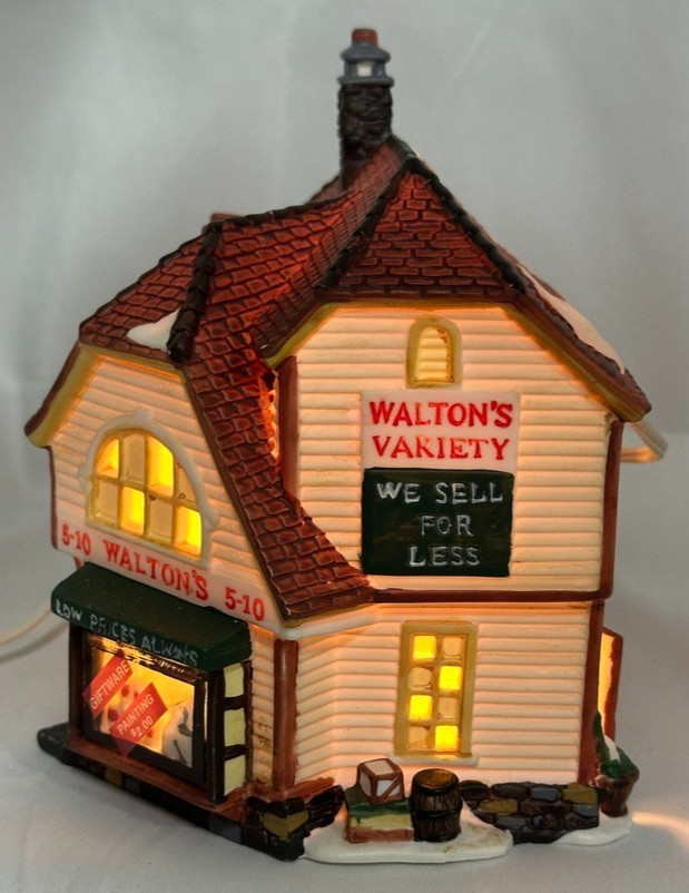 Walton’s 5&10 Collectors Edition Lighted House -P0369, Holiday Time est. 1950