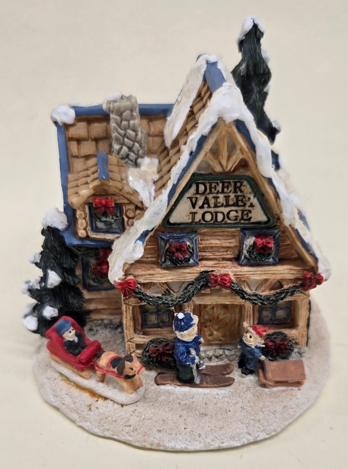 Vintage 1995 Crystal Falls Village Christmas Deer Valley Lodge Village Building