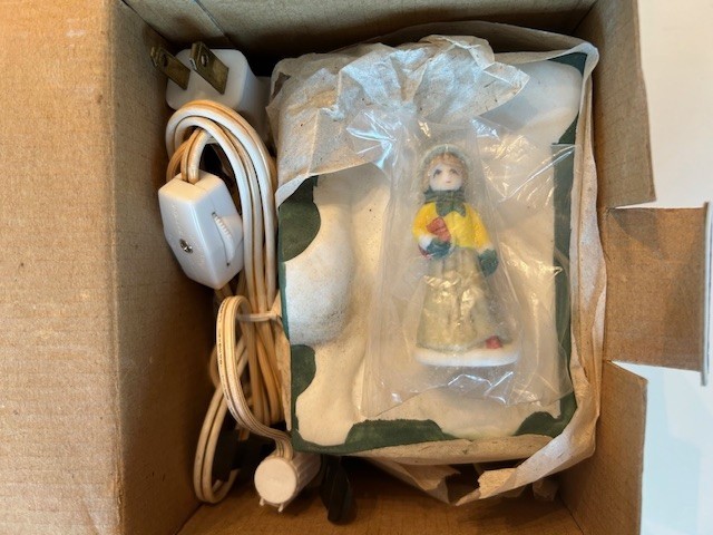 Lot of 2 – Winter Valley Cottages Porcelain Lighted House – Theatre & Firehouse
