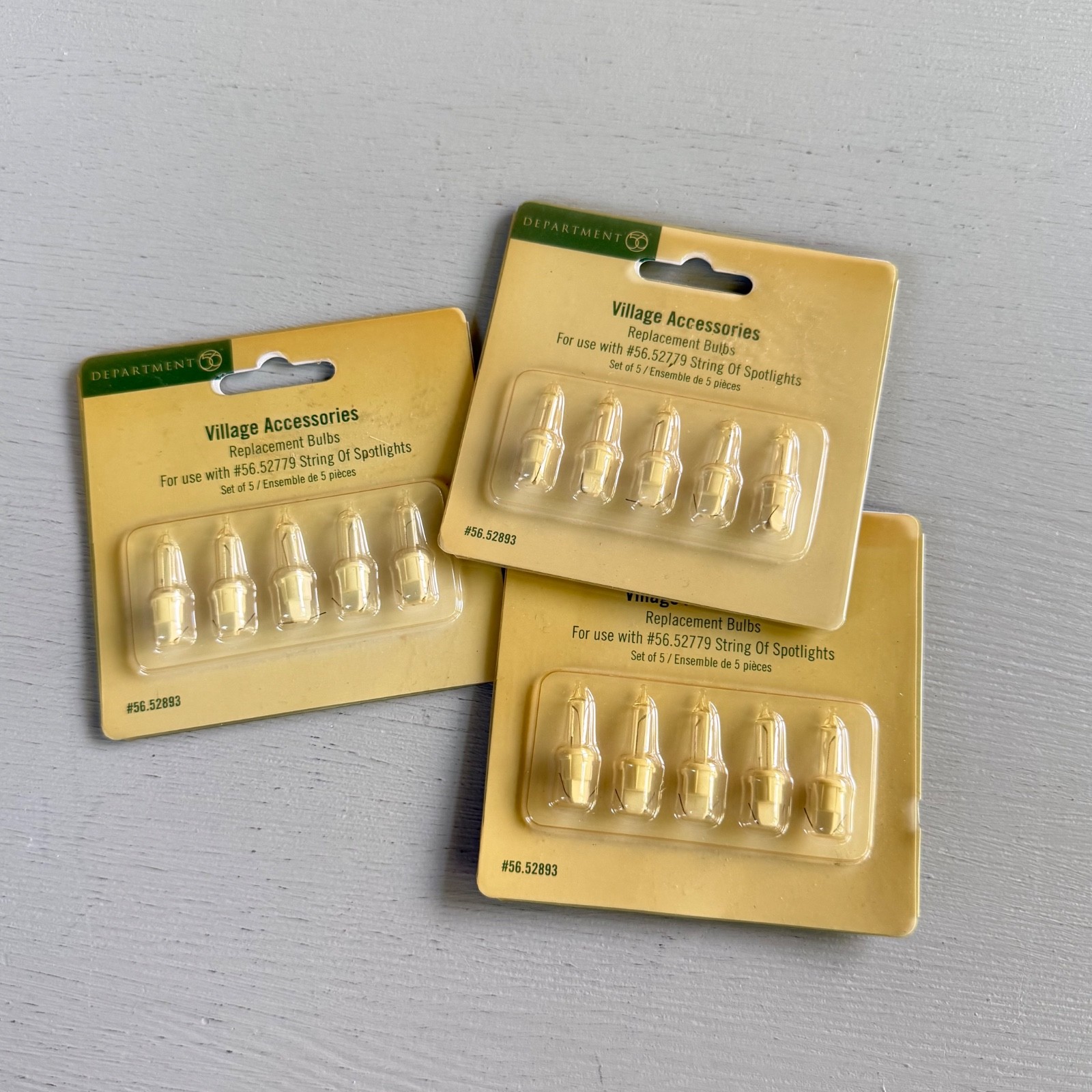 3 Packages Dept 56 Village Accessories Replacement Bulbs String of Spotlights