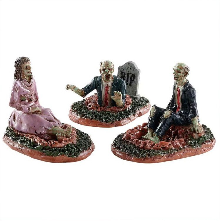 Lemax DEADLY CONVERSATION # 82574 Zombies Halloween Spooky Town Village NEW