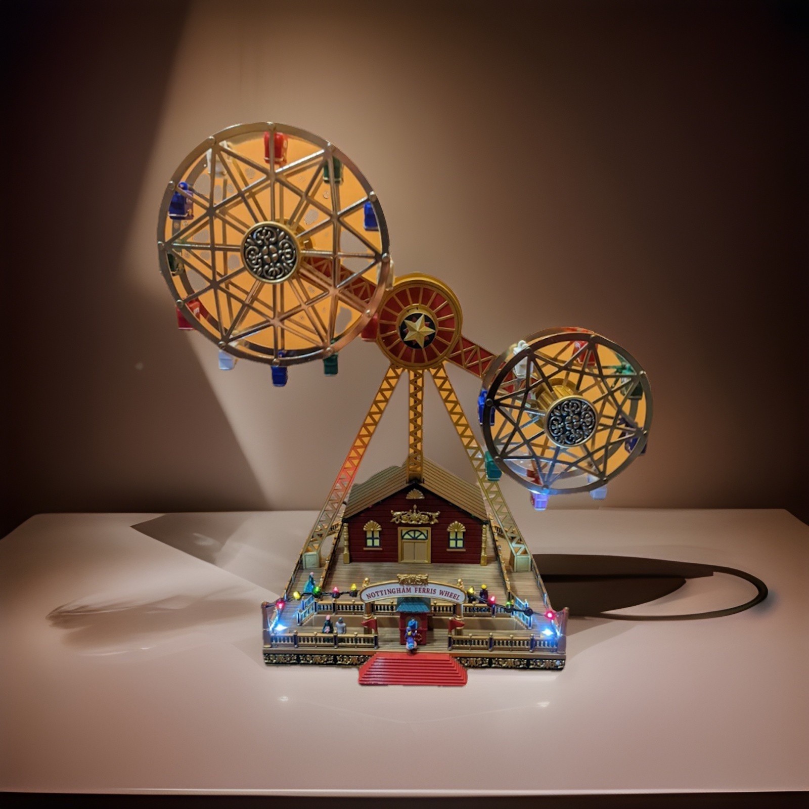 Mr Christmas Double Ferris Wheel Animated Carnival Ride Music Song Light Village