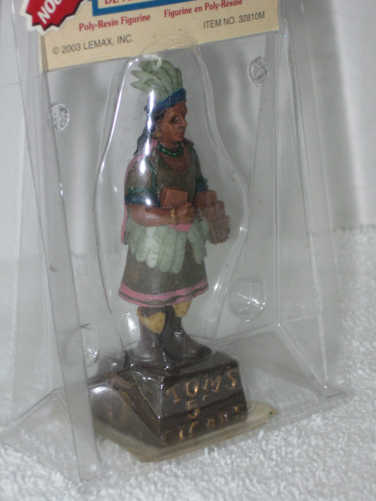 LEMAX ~ CIGAR STORE INDIAN ~ VILLAGE COLLECTION ~ POLY RESIN FIGURINE ~ 3 1/4″