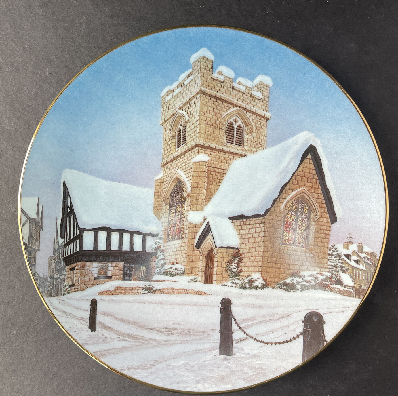 1991 David Winter Cottages “A Christmas Carol” Plate w/ Orignal Box #/10,000