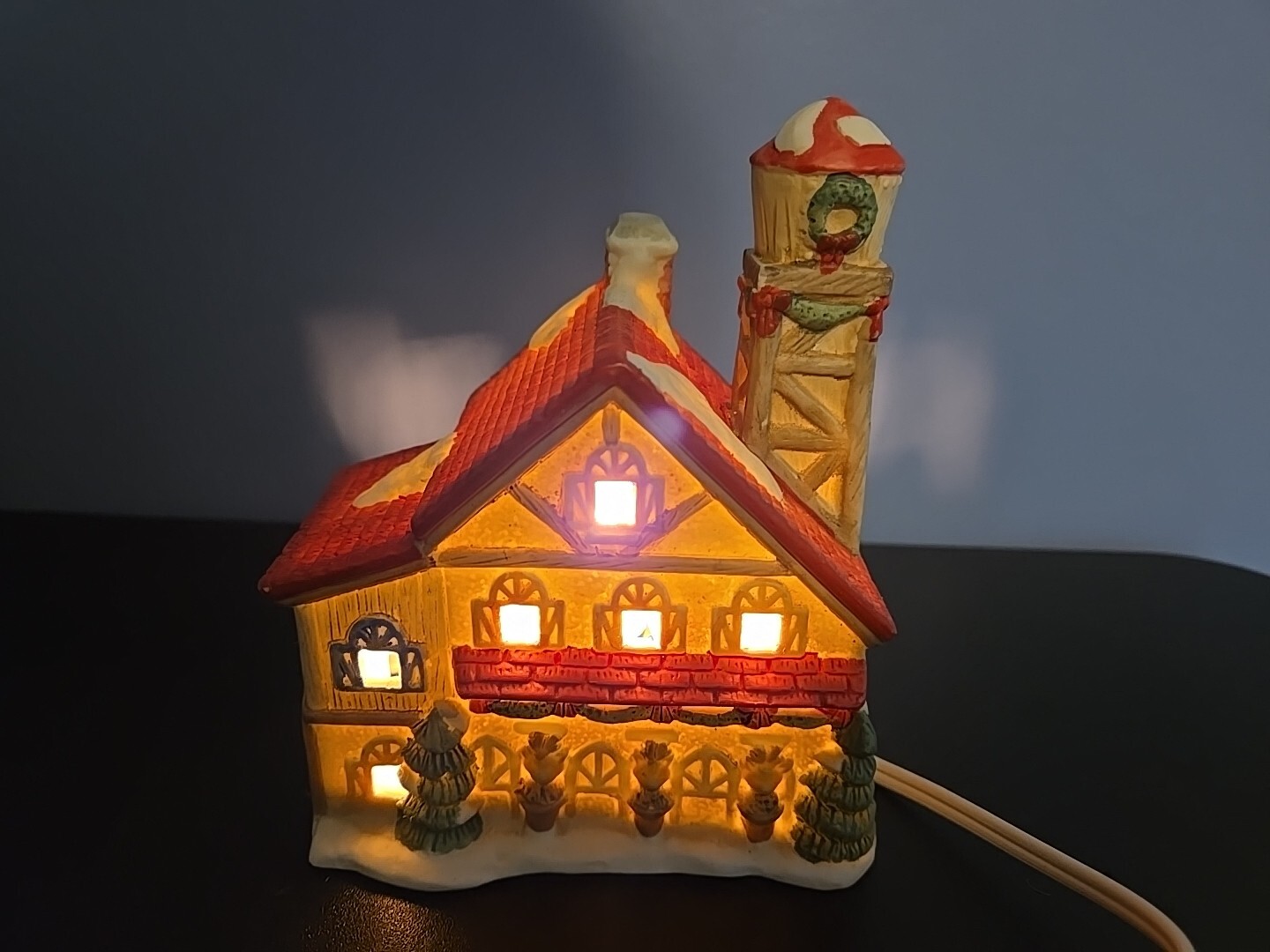 Vintage Christmas Village House Light “Farm House”