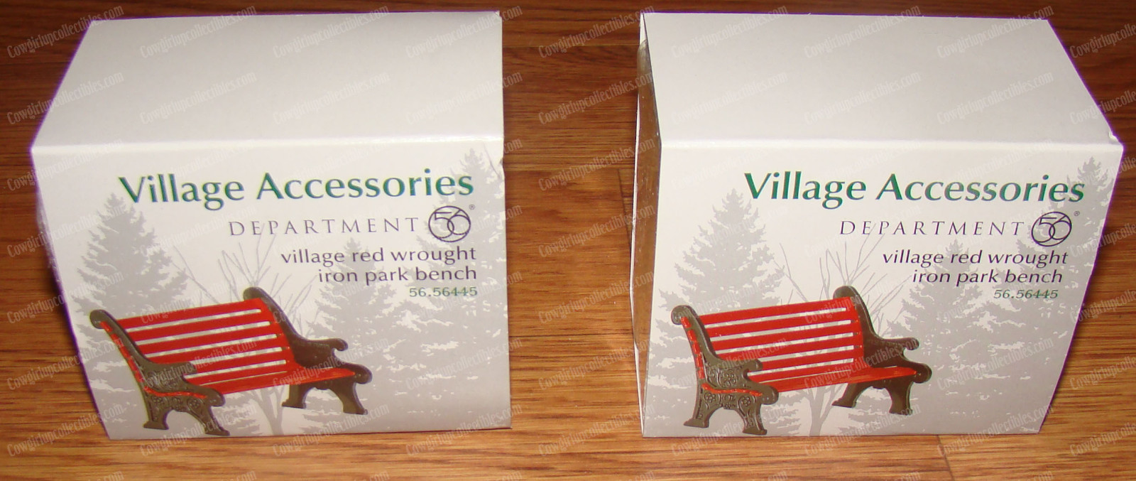 Dept. 56, Village Accessories – Red Wrought Iron PARK BENCH (56.56445) 2pcs