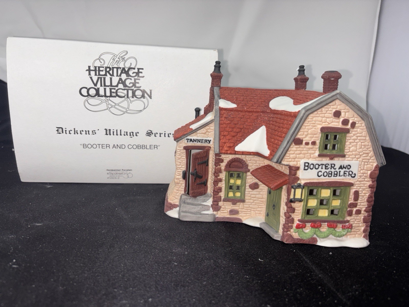 DEPARTMENT 56 HERITAGE DICKENS’ VILLAGE SERIES IN BOX BOOTER AND COBBLER 1988