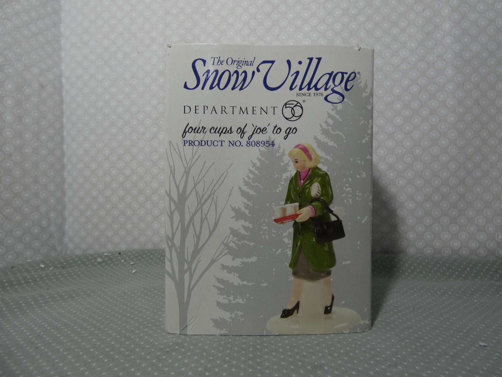 Department 56 “Four Cups Of ‘Joe’ To Go” #808954 – Snow Village – Rare!
