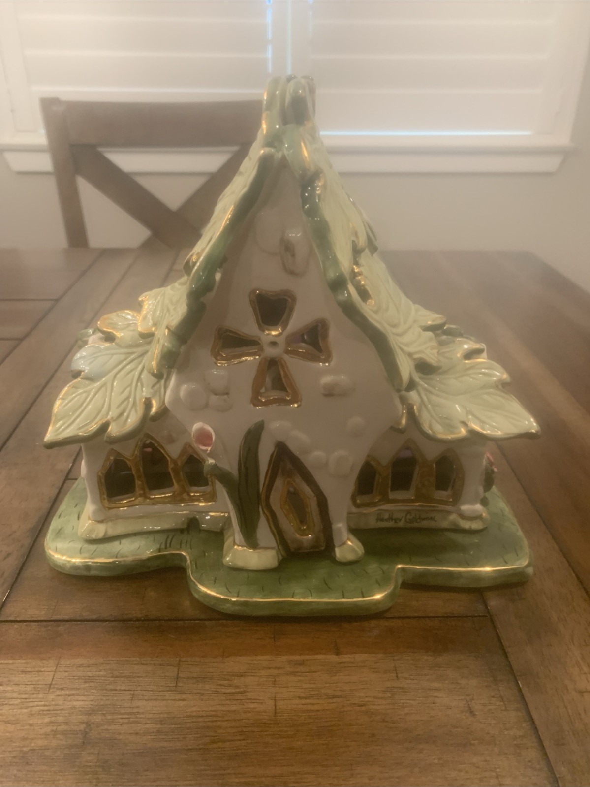 2002 Blue Sky Clay Works Easter Church With Candle Tray