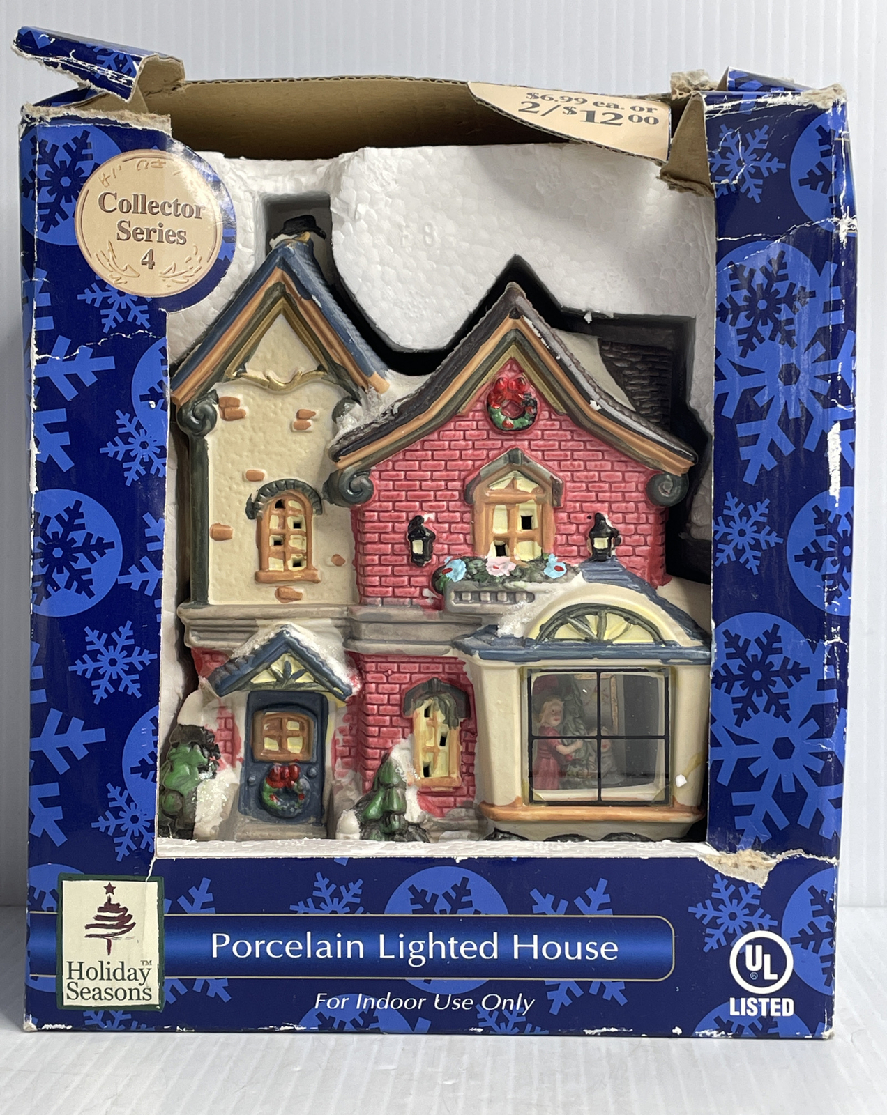 Victoria Falls Collector Series 4 Porcelain Lighted Residential House With Box