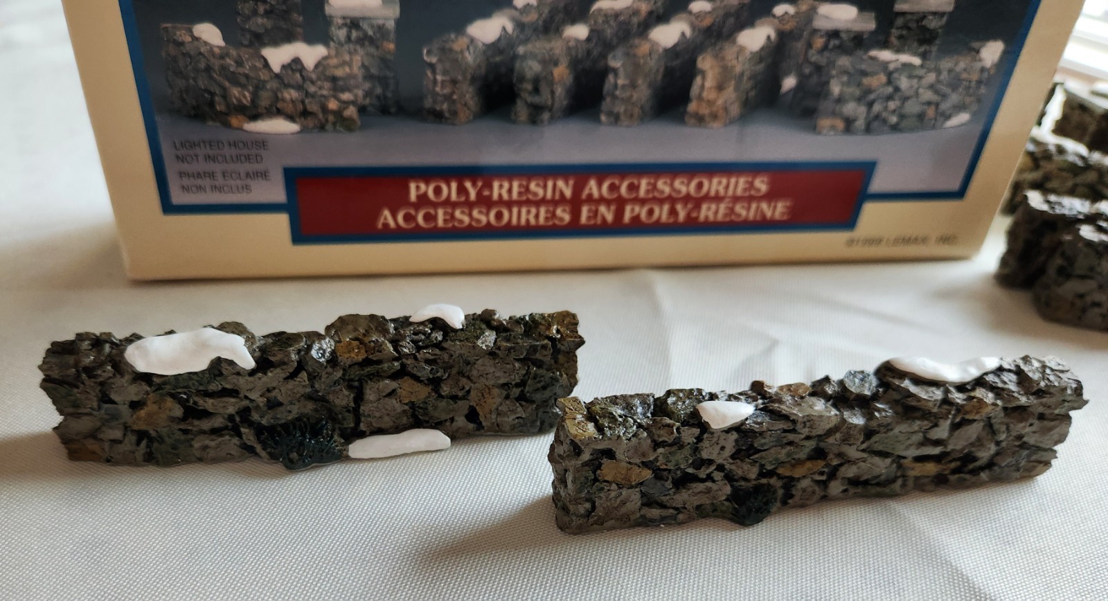 Vintage Lemax #93304A Poly-Resin Stone Wall 1999 ~ Free Shipping