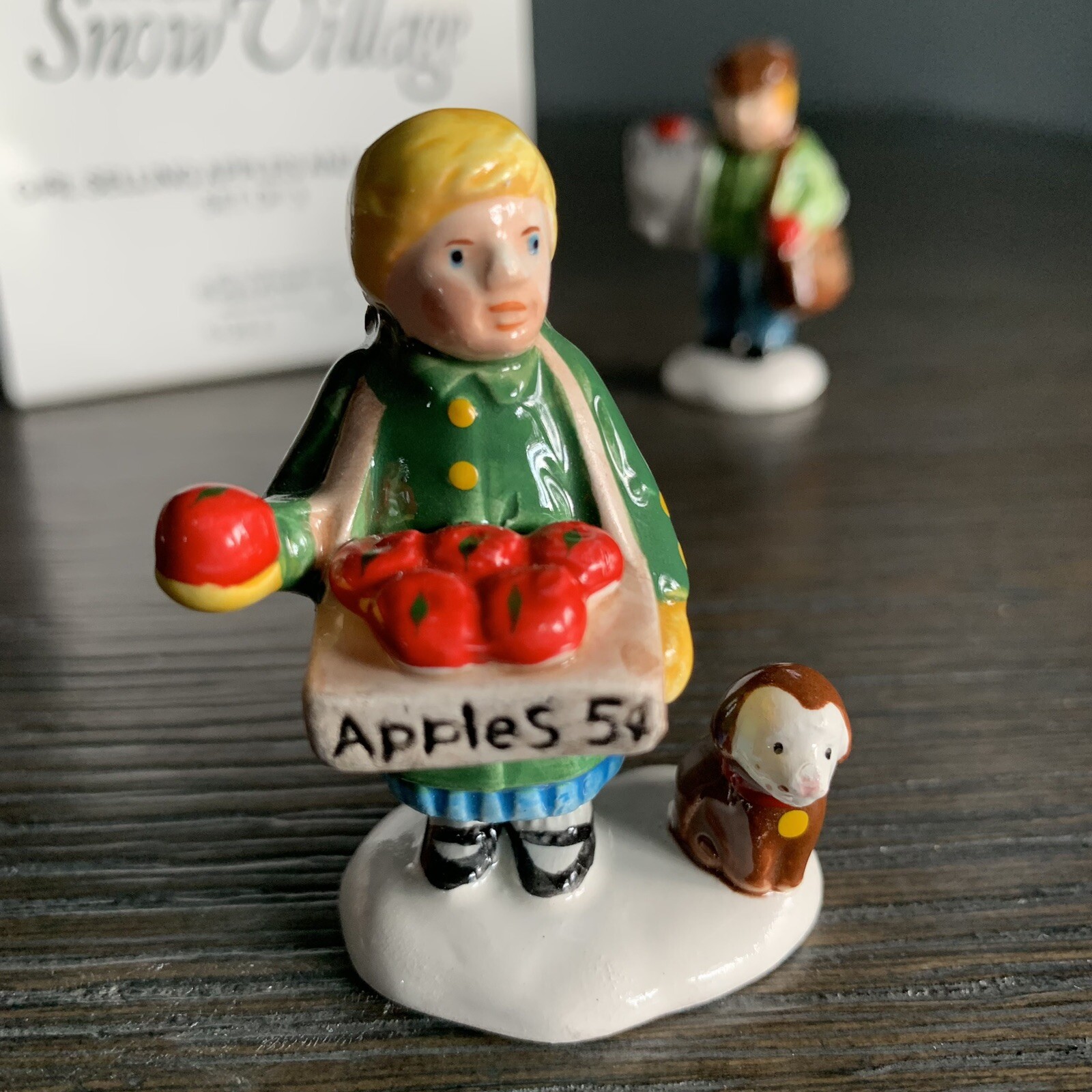 Dept 56 Girl Selling Apples and Newsboy The Original Snow Village 5129-2