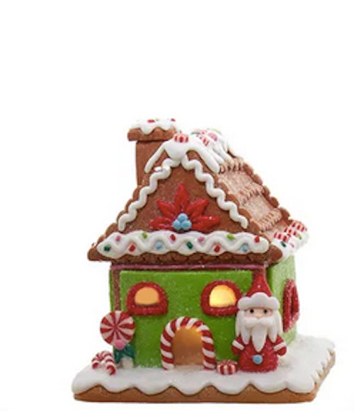 Kurt Adler Christmas Gingerbread House Santa LED Light Up New 2024 GBJ0043