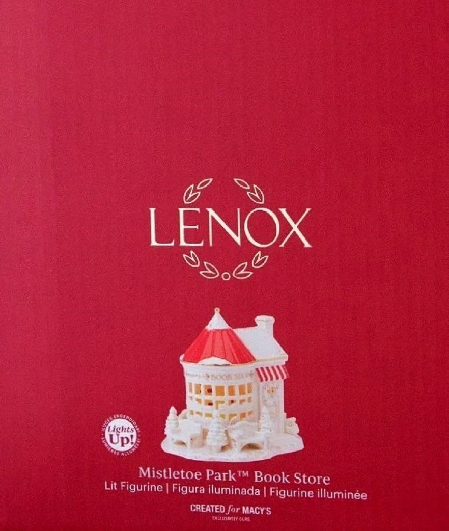 Lenox Mistletoe Park Lit BOOK SHOP Village Treasures Figurine NEW Boxed