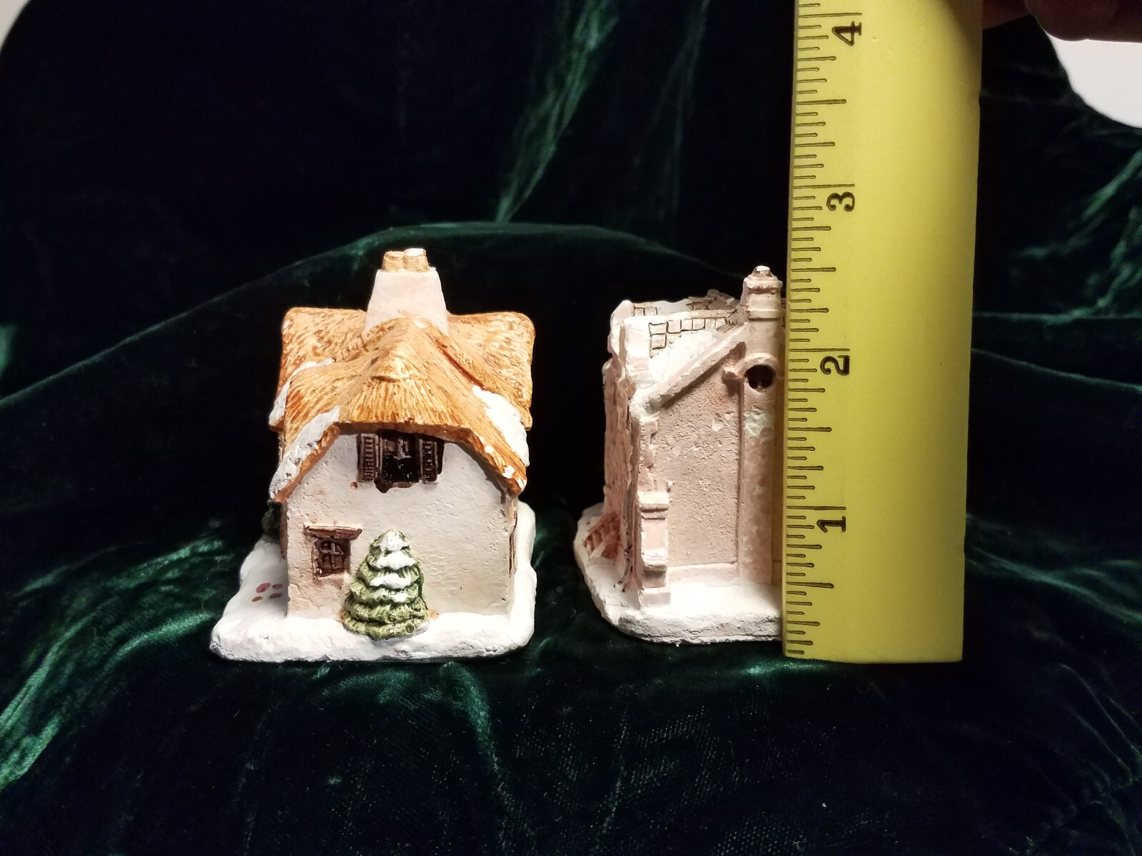 Lot of 2 A Dickens Christmas Scrooge & Cratchit Home 1988 Miniature Cottage RSVP