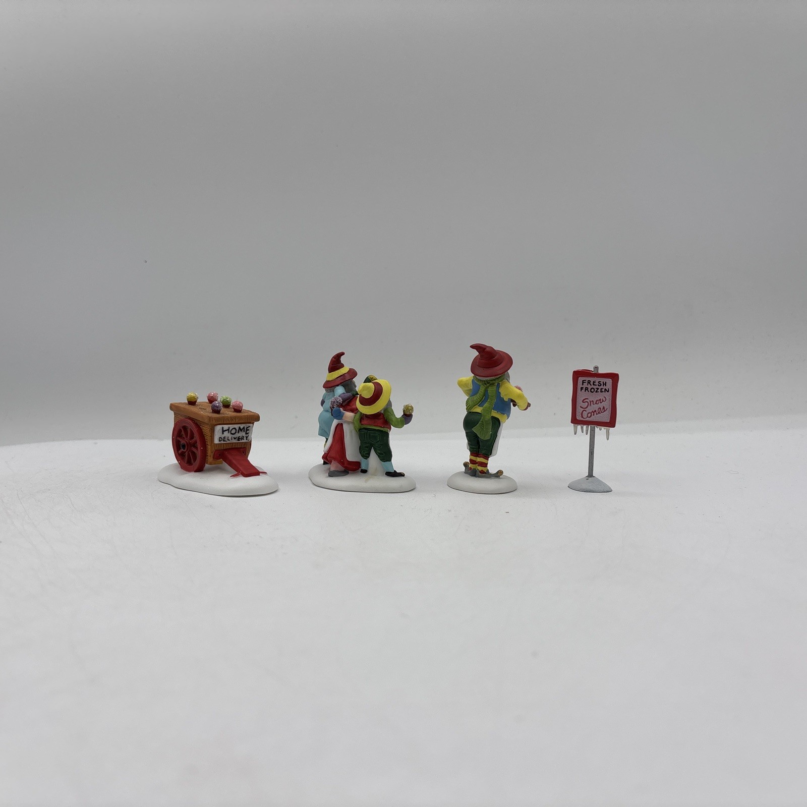 Department 56 1994 Vintage Heritage Village Snow Cone Elves 5637-5 Set Of 4 EUC