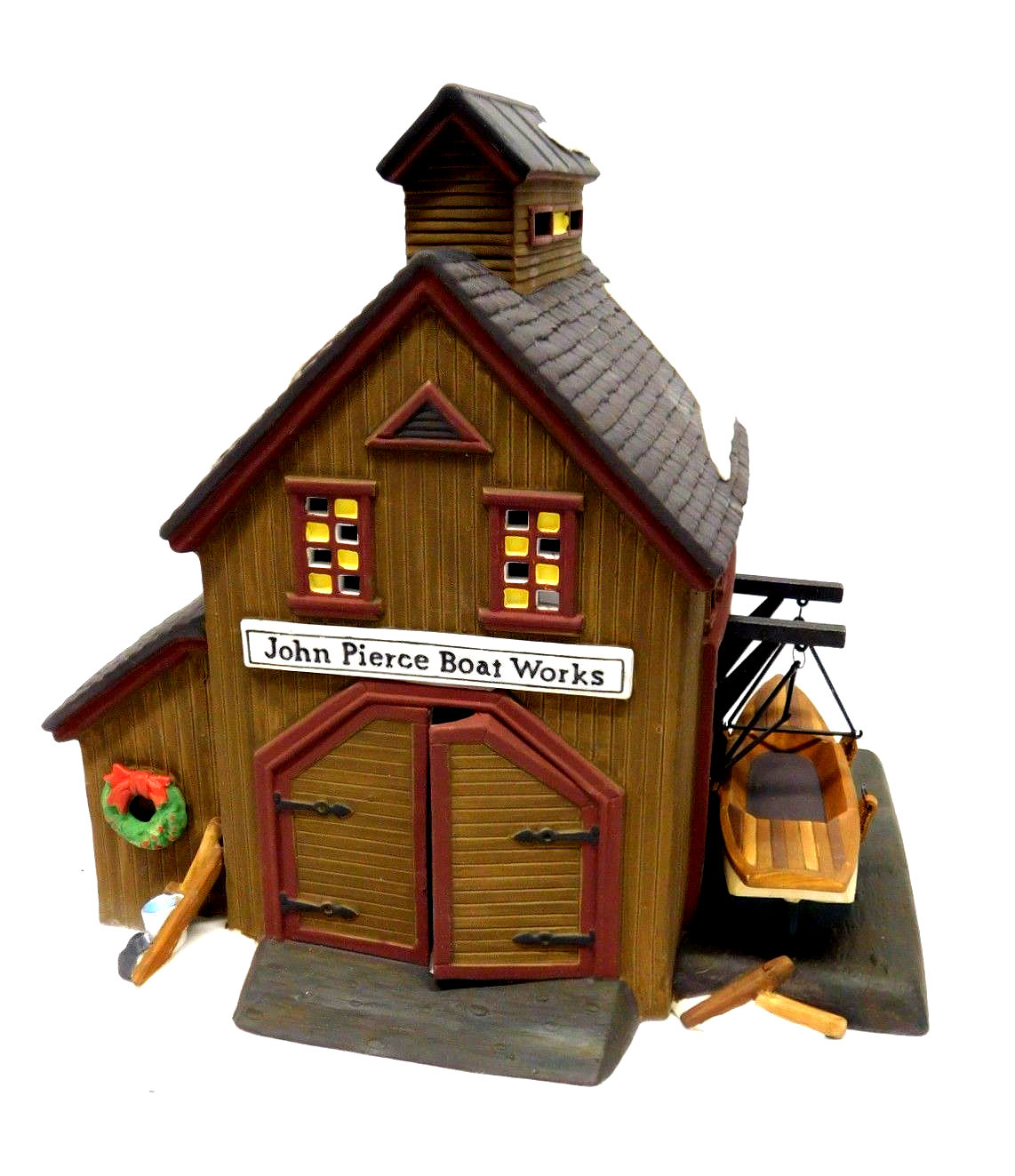 PIERCE BOAT WORKS # 56573 DEPT 56 RETIRED NEW ENGLAND VILLAGE LOBSTER BOAT