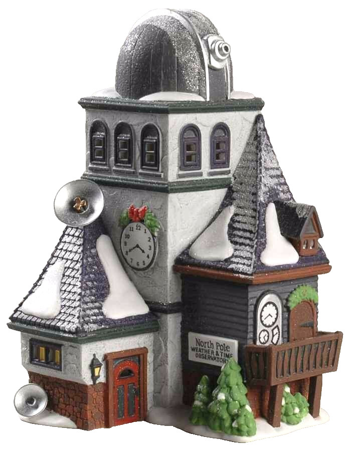 WEATHER AND TIME OBSERVATORY # 56385 RETIRED VINTAGE NORTH POLE SERIES DEPT 56