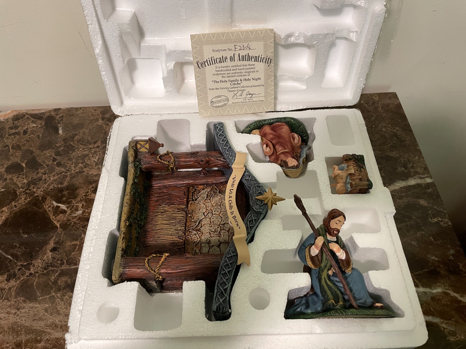 The Holy Family Holy Night Creche Thomas Kinkade Nativity Garland Hawthorne 554