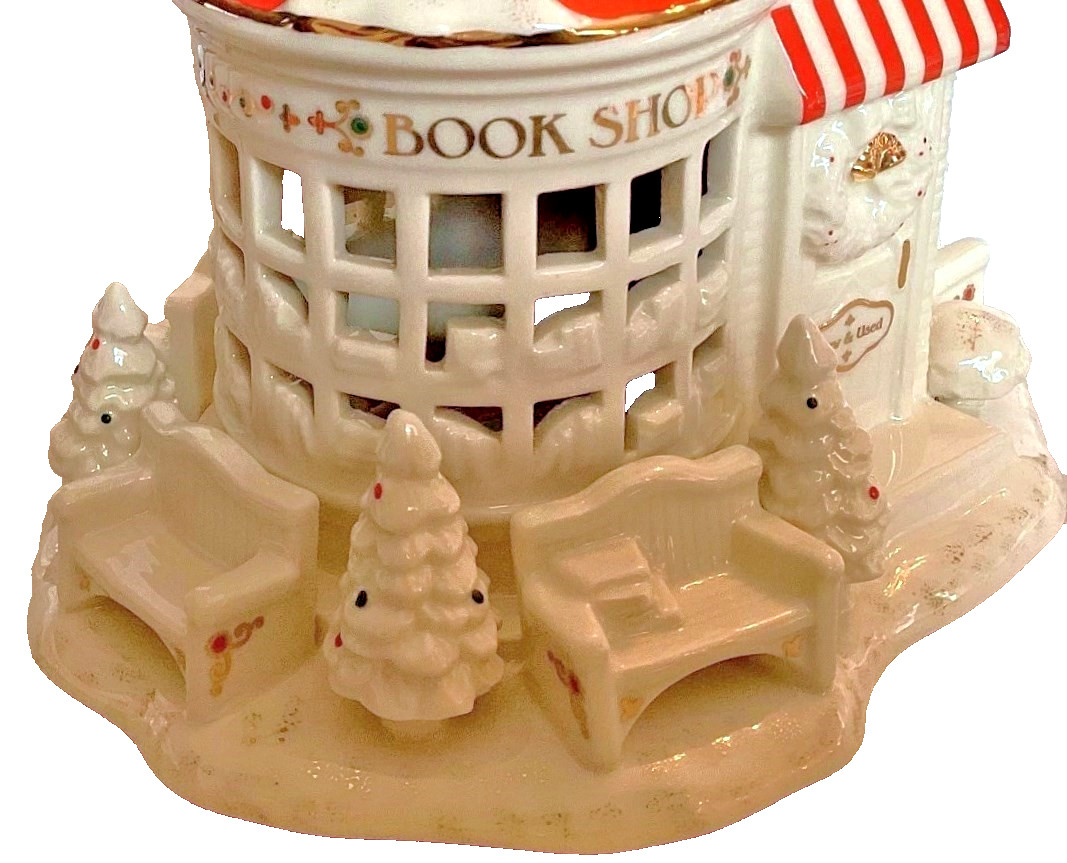 Lenox Mistletoe Park Lit BOOK SHOP Village Treasures Figurine NEW Boxed