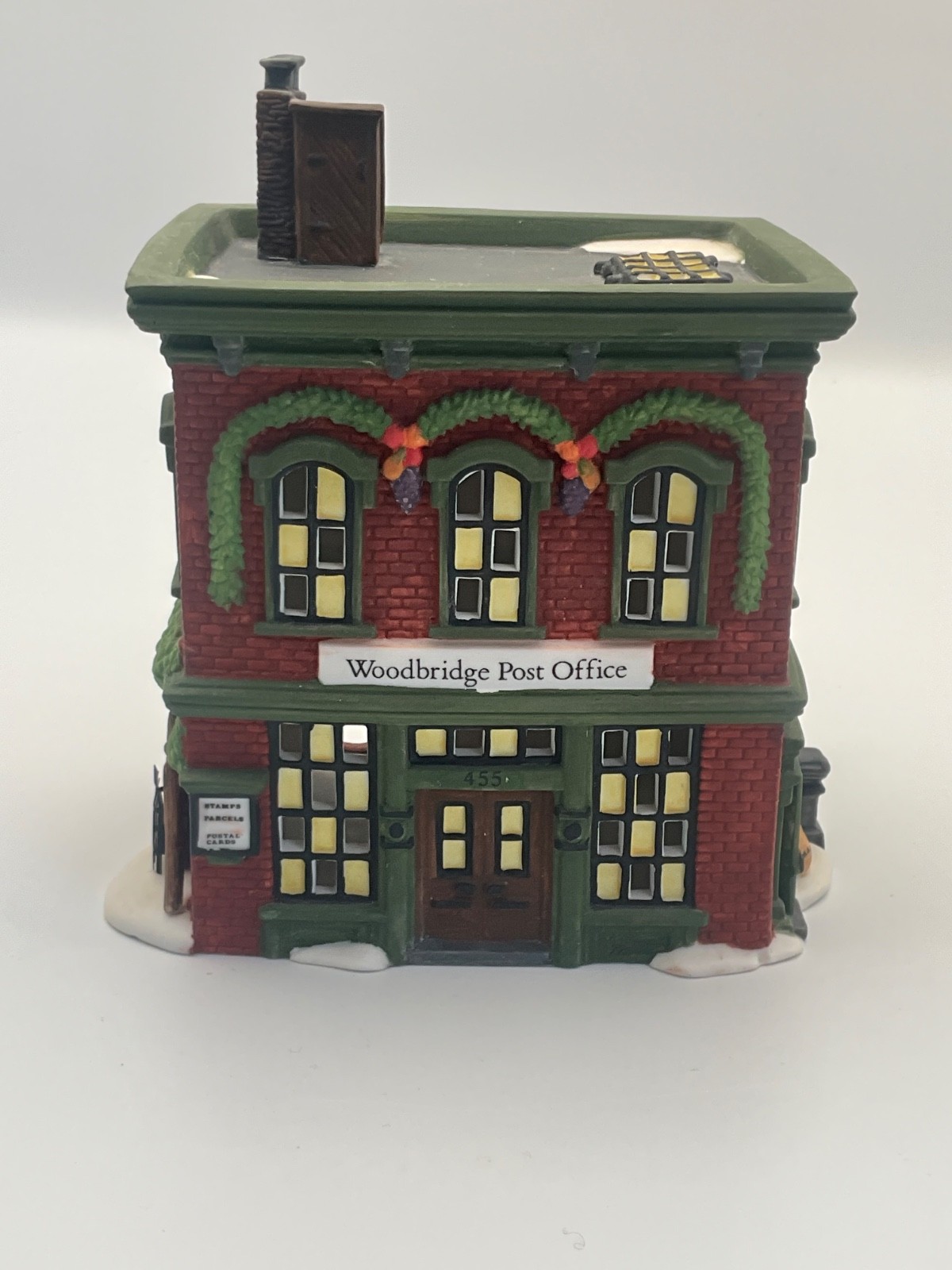 Dept 56 New England Series Woodbridge Post Office Lighted Building Cord & Box