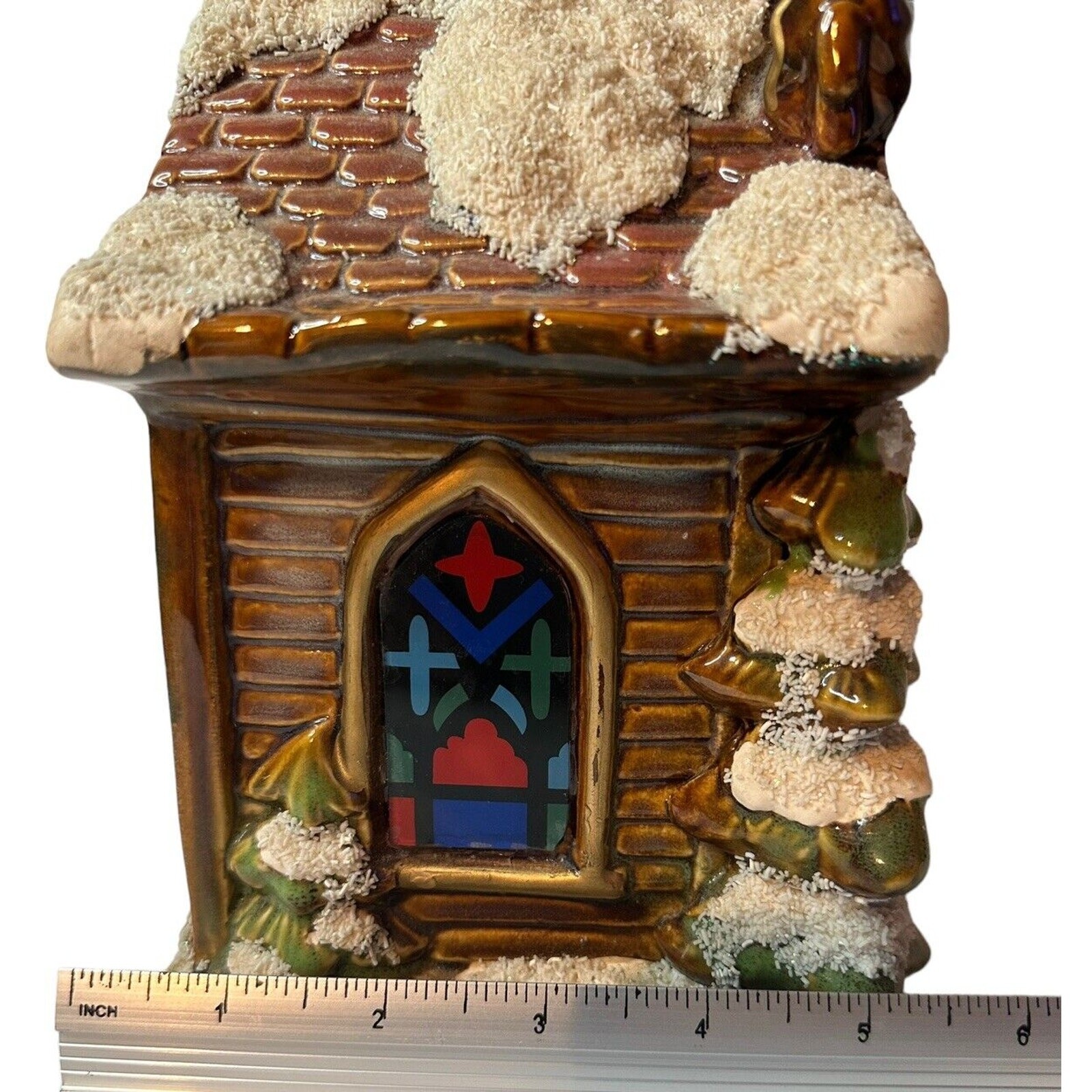 Christmas Nativity Golden Treasures Ceramic Church Lamp Baby Jesus Mary Joseph