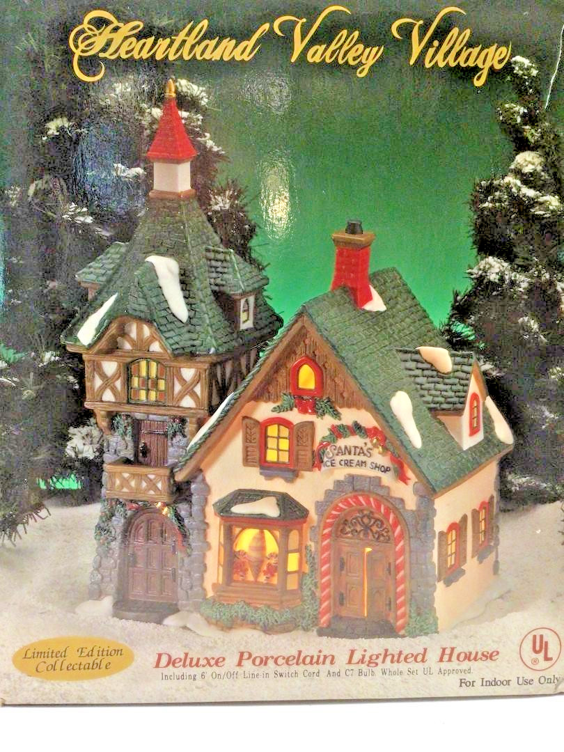 Heartland Village, “SANTA’S ICE CREAM SHOP” Porcelain House, Orig. Packaging